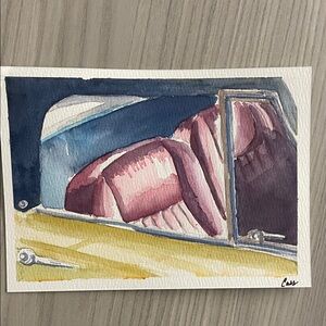 Watercolor Car Interior Art Print